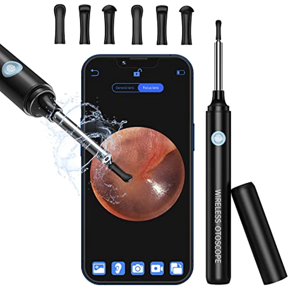 Ear Wax Removal Kit, Smart Ear Wax Removal Ear Cleaner, Wireless Ear Wax  Remover Otoscope with 5M HD Endoscope Ear Camera Ear Wax Removal Tool for  iPhone, iPad, Android Phone 