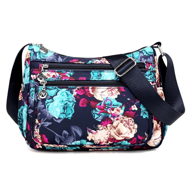 2021 NEW Fashion Nylon Floral Multi-Pocket Crossbody Purse Bags