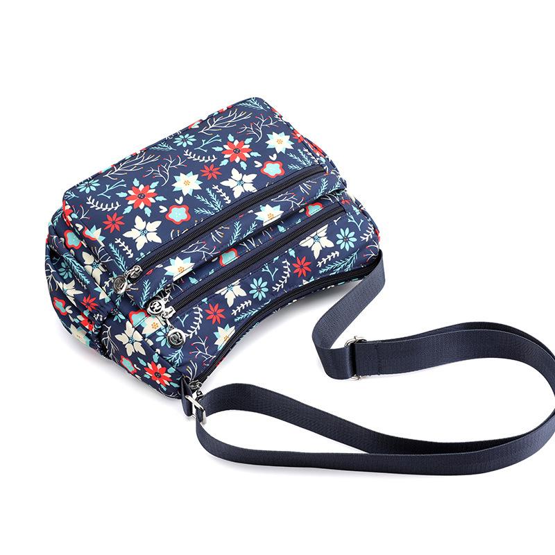 2021 NEW Fashion Nylon Floral Multi-Pocket Crossbody Purse Bags