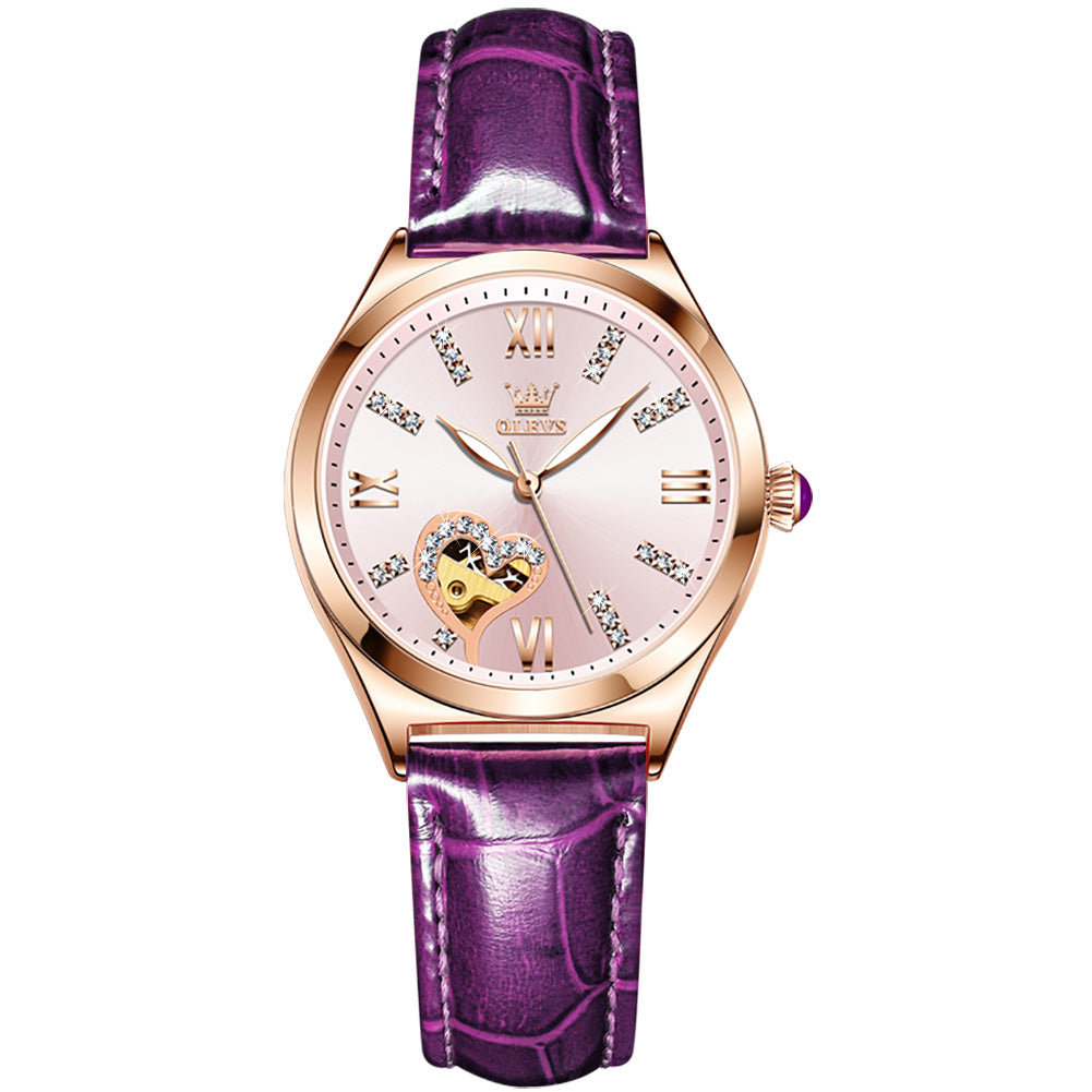 Automatic mechanical luxury clock lady wristwatch waterproof elegant women watch