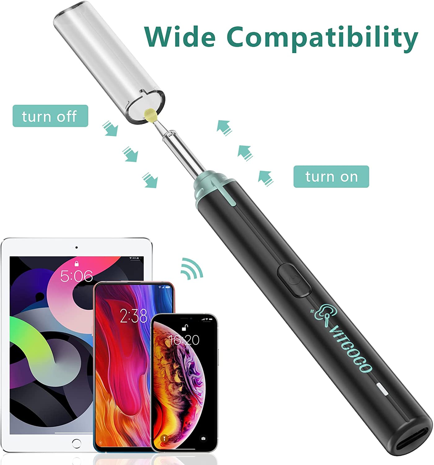 Ear Wax Removal Tool, Ear Cleaner with 1920 HD Camera, Wireless Visual Ear  Camera Kit with 6 LED Lights, Rechargeable Ear Cleaning with 6 Ear Pick
