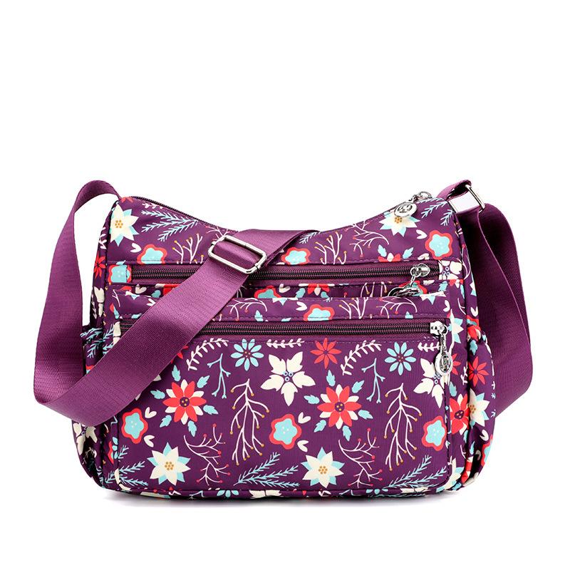 2021 NEW Fashion Nylon Floral Multi-Pocket Crossbody Purse Bags