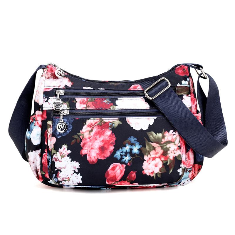 2021 NEW Fashion Nylon Floral Multi-Pocket Crossbody Purse Bags