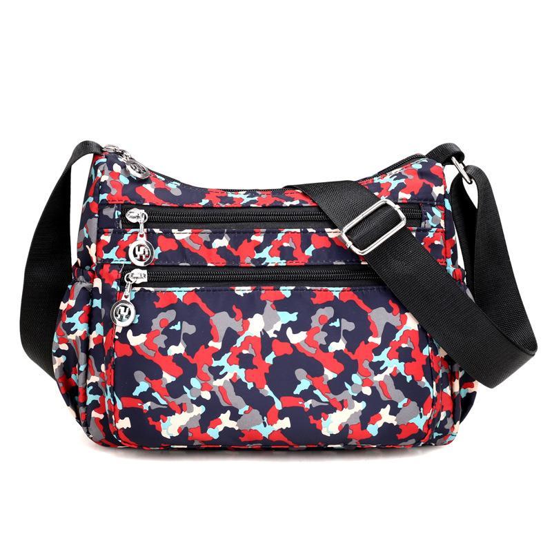 2021 NEW Fashion Nylon Floral Multi-Pocket Crossbody Purse Bags