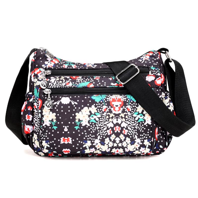 2021 NEW Fashion Nylon Floral Multi-Pocket Crossbody Purse Bags