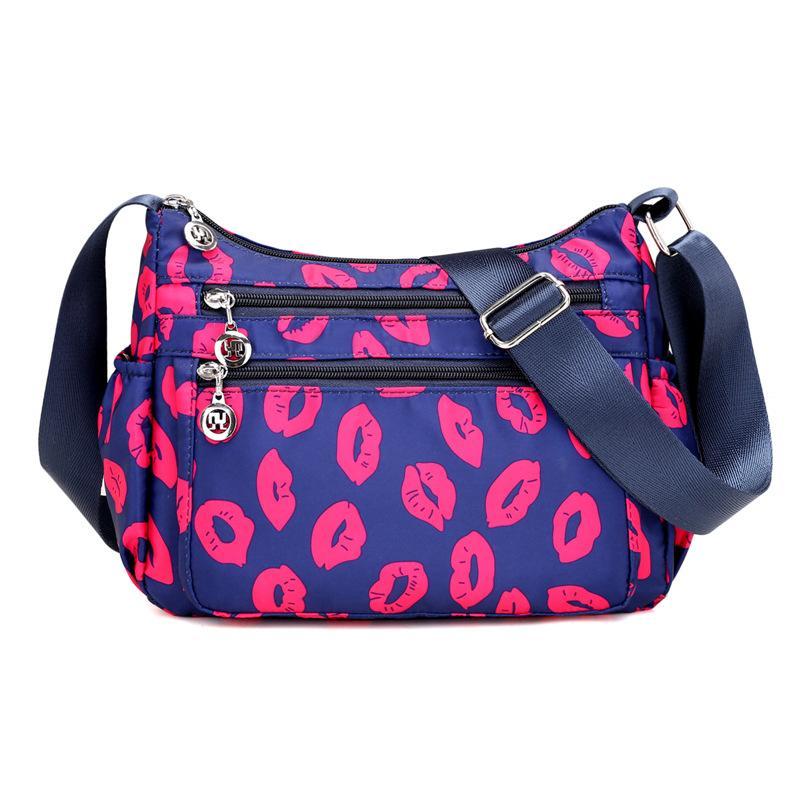 2021 NEW Fashion Nylon Floral Multi-Pocket Crossbody Purse Bags