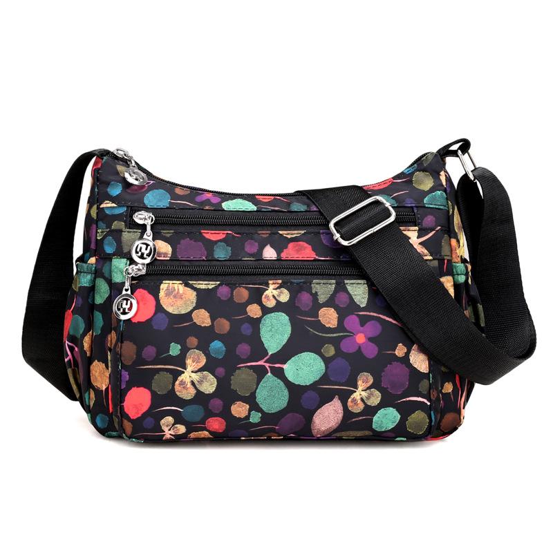 2021 NEW Fashion Nylon Floral Multi-Pocket Crossbody Purse Bags