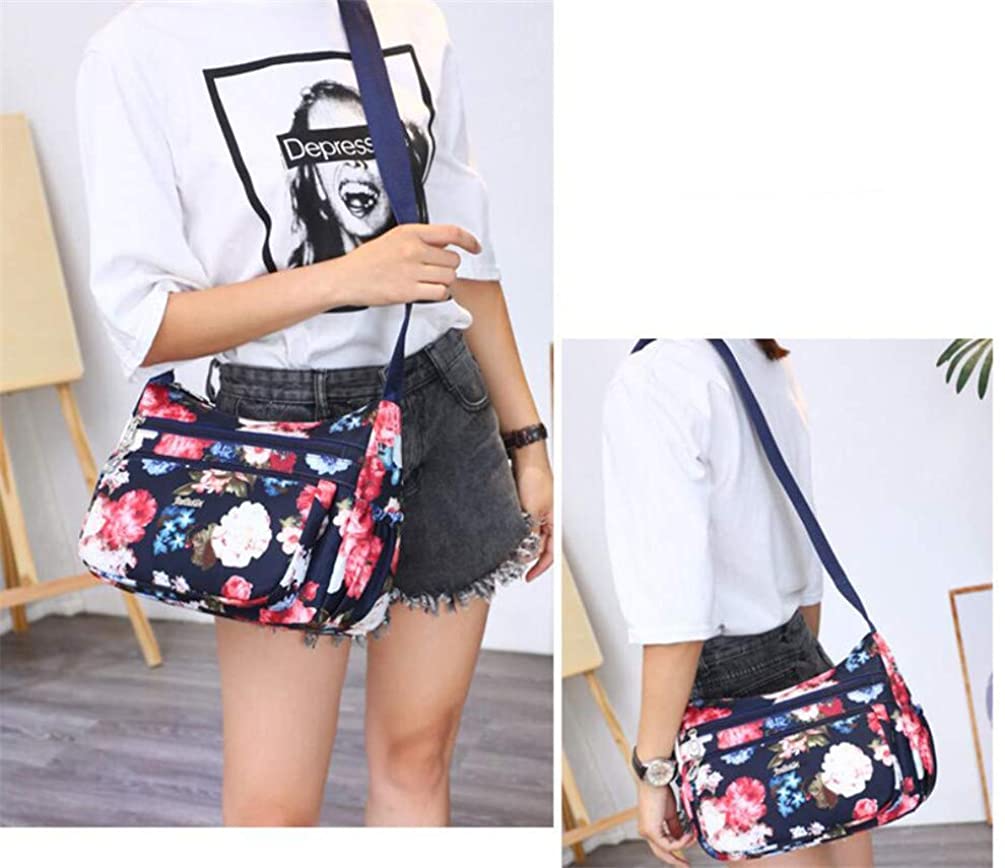 2021 NEW Fashion Nylon Floral Multi-Pocket Crossbody Purse Bags